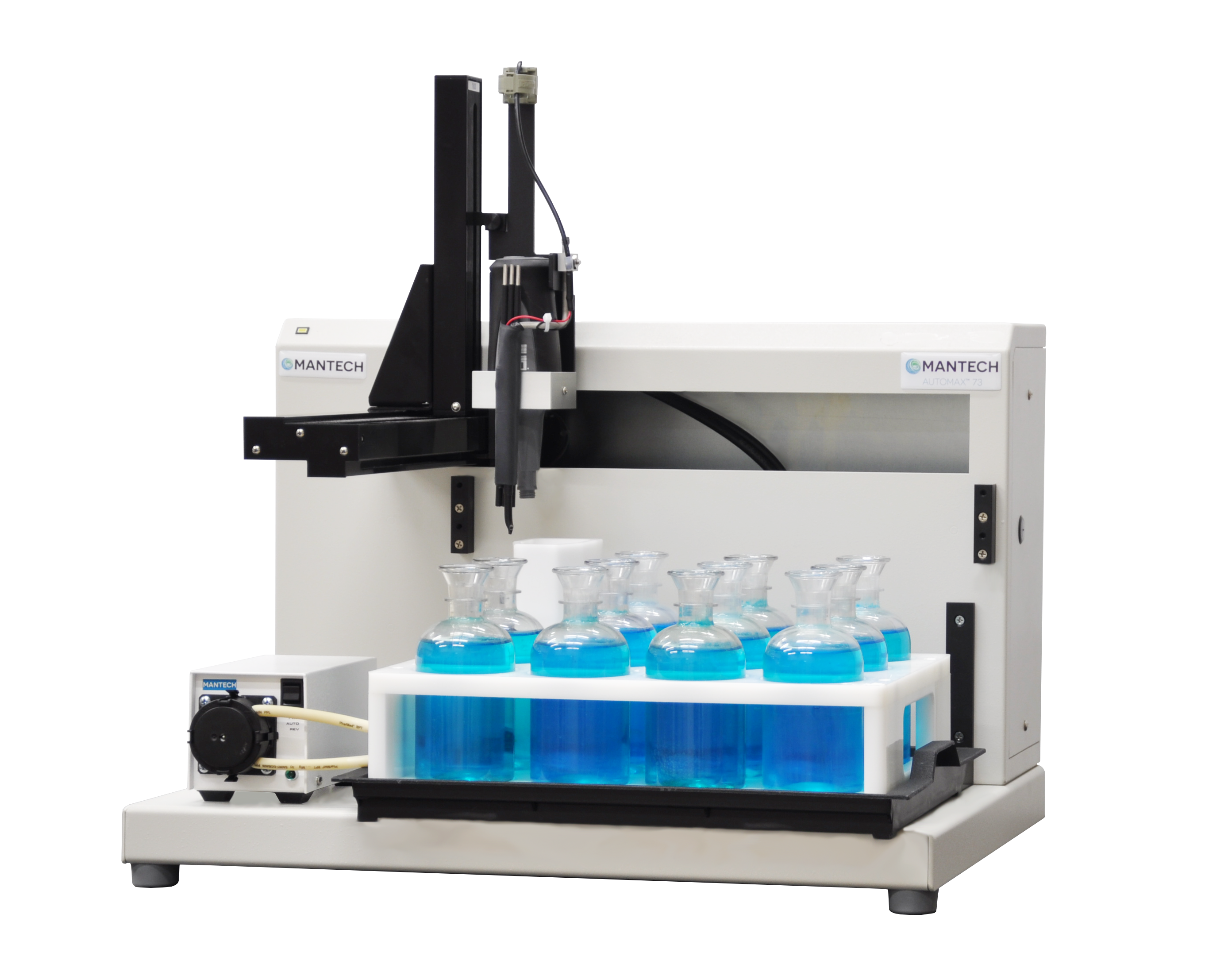 Biochemical oxygen demand system with 3 pumps.