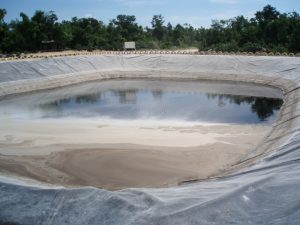 Landfill Leachate water in a pond