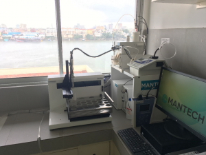 MANTECH MT-100 Multi-Parameter Analysis System in KMFRI Laboratory location, with Mombasa Harbour in the background